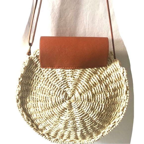 Raffia Large Straw crossbody bag - Picture 2 of 9